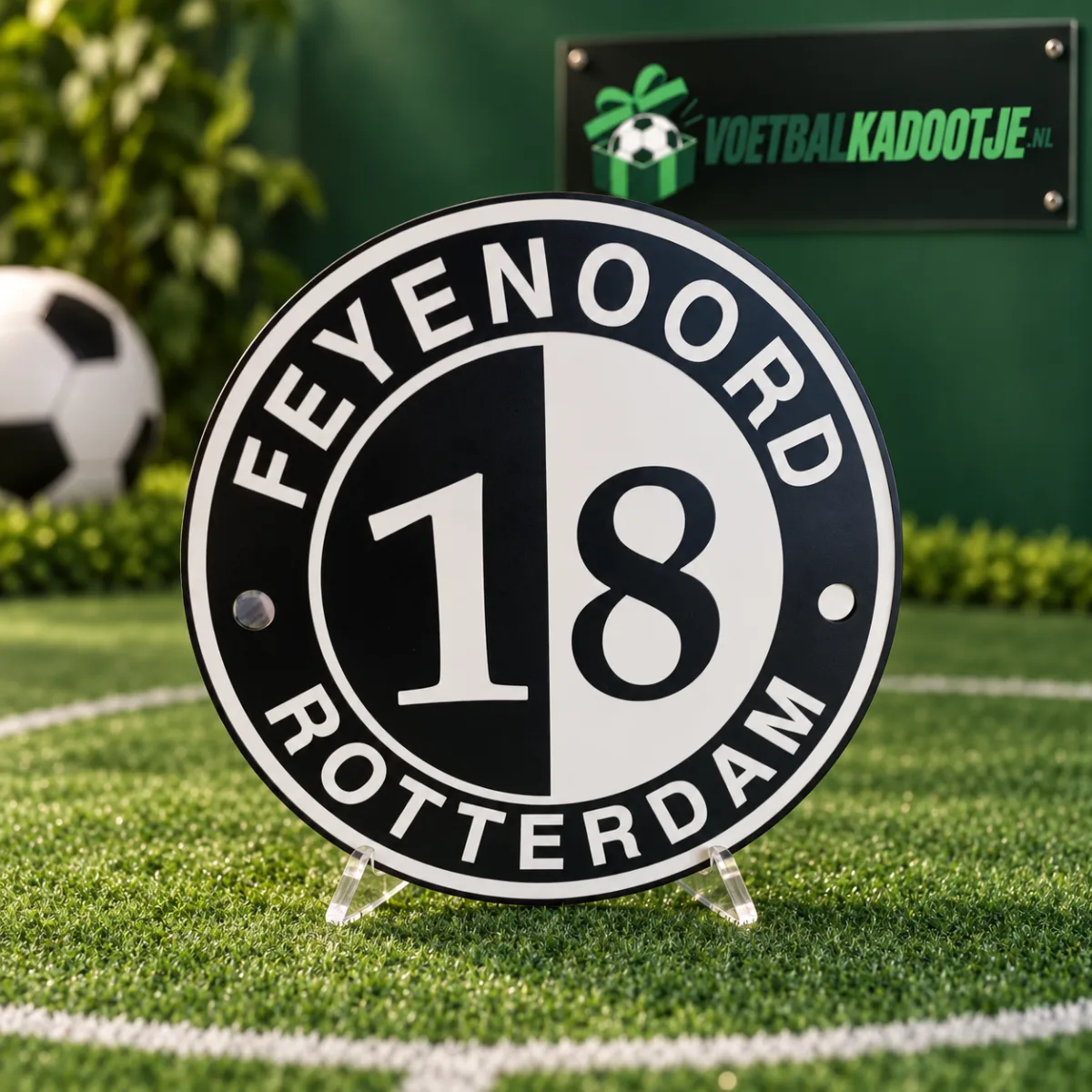 Naambordje Voordeur Nummer 18 + afstandhouders