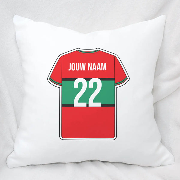 Twaalfde man Voetbal Kussen - Gepersonaliseerd met naam en nummer – gepersonaliseerd voetbalcadeau