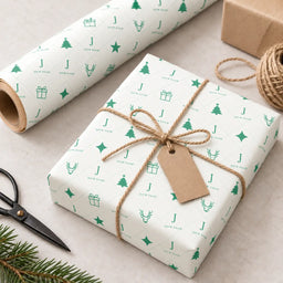 Inpakpapier Kerst Groen - Gepersonaliseerd met Naam – foto 2 van 2