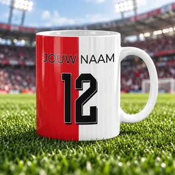 Voetbalmok - Gepersonaliseerd met naam en nummer – gepersonaliseerd voetbalcadeau