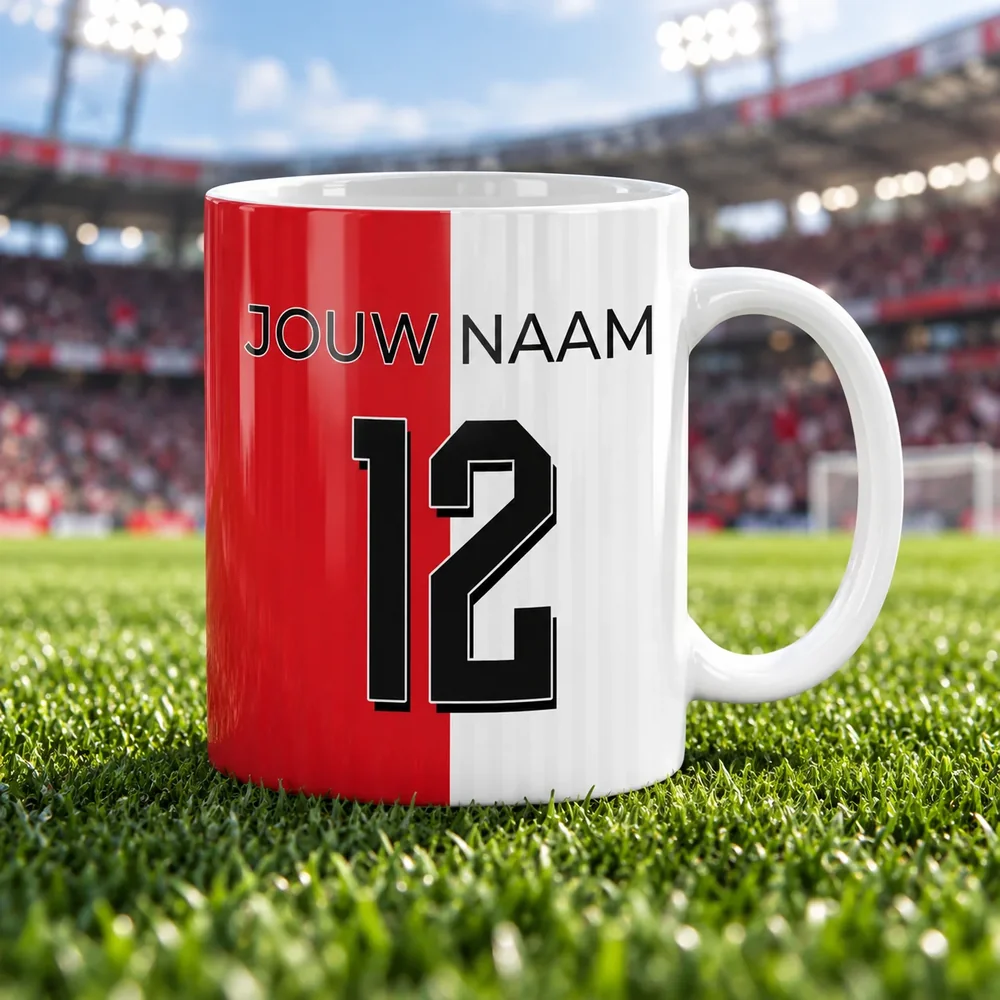 Voetbalmok - Gepersonaliseerd met naam en nummer – gepersonaliseerd voetbalcadeau