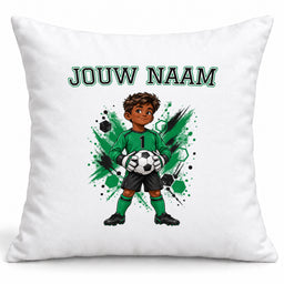 Voetbal Kussen - Gepersonaliseerd met naam en nummer – gepersonaliseerd voetbalcadeau
