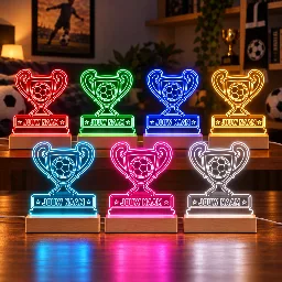 Voetbal LED Lamp met Naam - Cup met de grote oren – foto 2 van 3