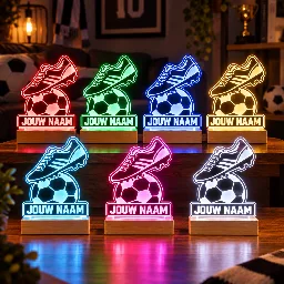 Voetbal LED Lamp met Naam - Voetbalschoen met bal – foto 2 van 4