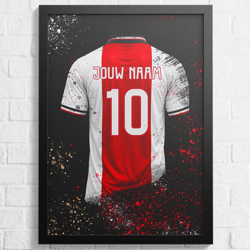 Voetbalposter - Gepersonaliseerd met naam en nummer – gepersonaliseerd voetbalcadeau
