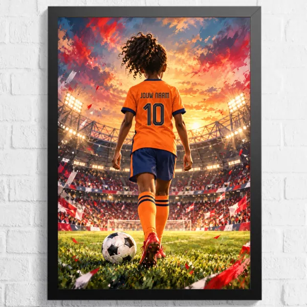 HolLand Voetbalposter - Gepersonaliseerd met naam en nummer – gepersonaliseerd voetbalcadeau
