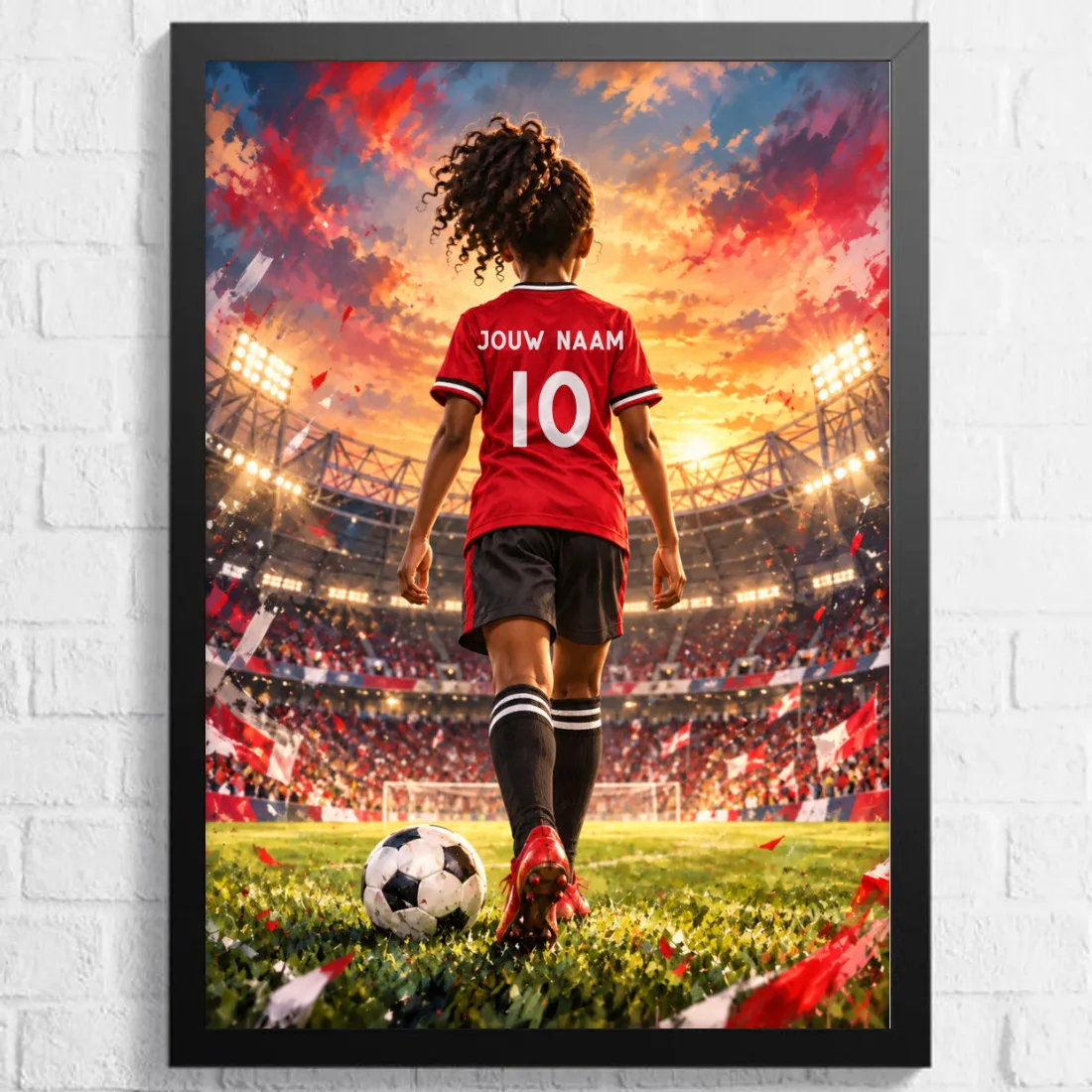 Voetbalposter - Gepersonaliseerd met naam en nummer – gepersonaliseerd voetbalcadeau