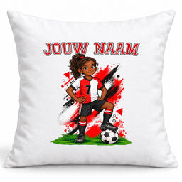 Voetbal Kussen - Gepersonaliseerd met naam en nummer – gepersonaliseerd voetbalcadeau