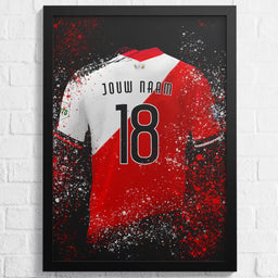 Voetbalposter - Gepersonaliseerd met naam en nummer – gepersonaliseerd voetbalcadeau