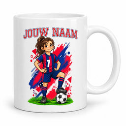 Voetbalmok met voetballer - Gepersonaliseerd met naam en nummer – foto 3 van 4