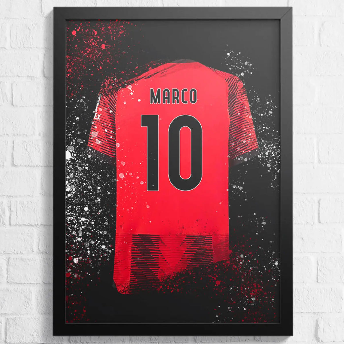 Voetbalposter - Gepersonaliseerd met naam en nummer – gepersonaliseerd voetbalcadeau