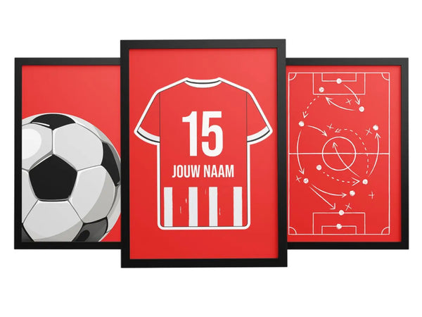 Kampioen Voetbalposter - Gepersonaliseerd met naam en nummer – gepersonaliseerd voetbalcadeau