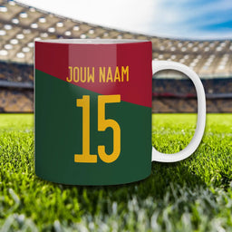 Voetbalmok - Gepersonaliseerd met naam en nummer – gepersonaliseerd voetbalcadeau