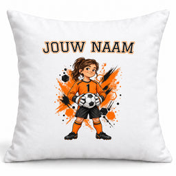 Voetbal Kussen - Gepersonaliseerd met naam en nummer – gepersonaliseerd voetbalcadeau