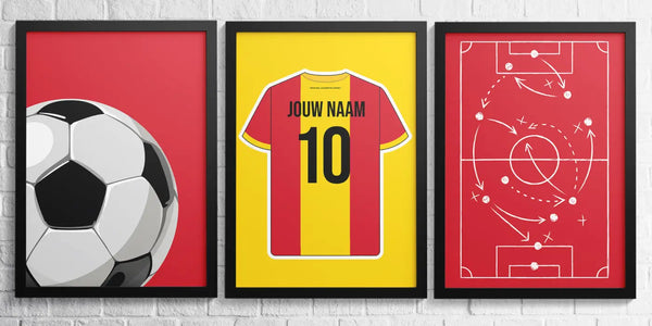 Twaalfde man Voetbalposter - Gepersonaliseerd met naam en nummer – gepersonaliseerd voetbalcadeau