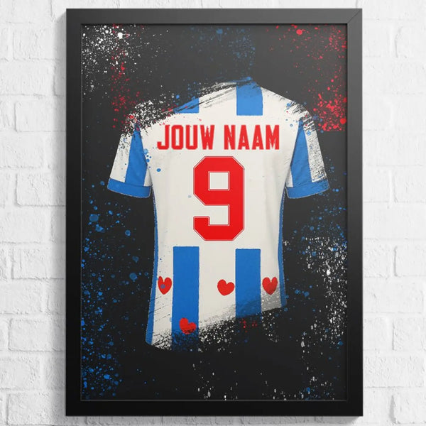 Friesland Voetbalposter - Gepersonaliseerd met naam en nummer – gepersonaliseerd voetbalcadeau