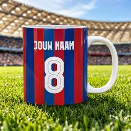Voetbalmok - Gepersonaliseerd met naam en nummer – gepersonaliseerd voetbalcadeau