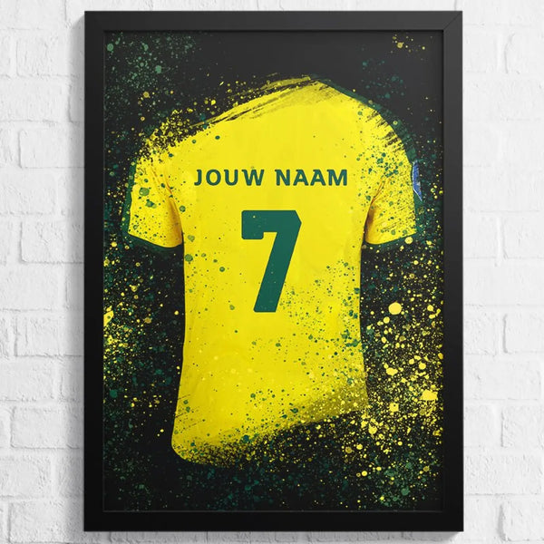 Voetbalheld Voetbalposter - Gepersonaliseerd met naam en nummer – gepersonaliseerd voetbalcadeau