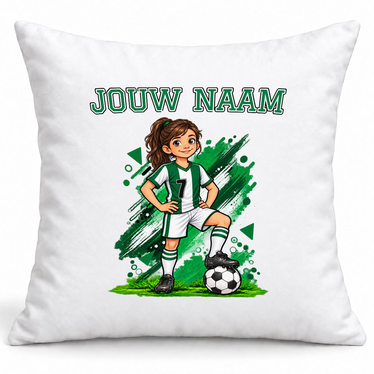 Voetbal Kussen - Gepersonaliseerd met naam en nummer – gepersonaliseerd voetbalcadeau