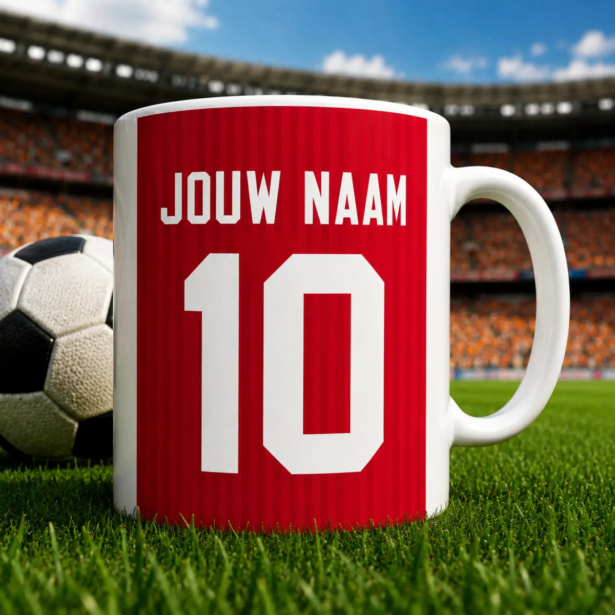 Voetbalmok - Gepersonaliseerd met naam en nummer – gepersonaliseerd voetbalcadeau