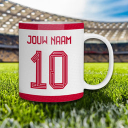 Voetbalmok - Gepersonaliseerd met naam en nummer – gepersonaliseerd voetbalcadeau