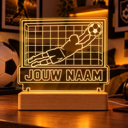 Voetbal LED Lamp met Naam - Doelman – gepersonaliseerd voetbalcadeau