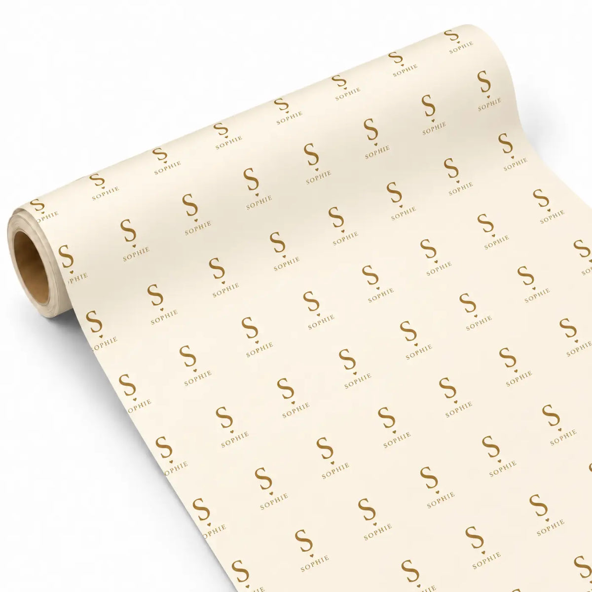 Inpakpapier Signature Gold - Gepersonaliseerd met Naam – gepersonaliseerd voetbalcadeau