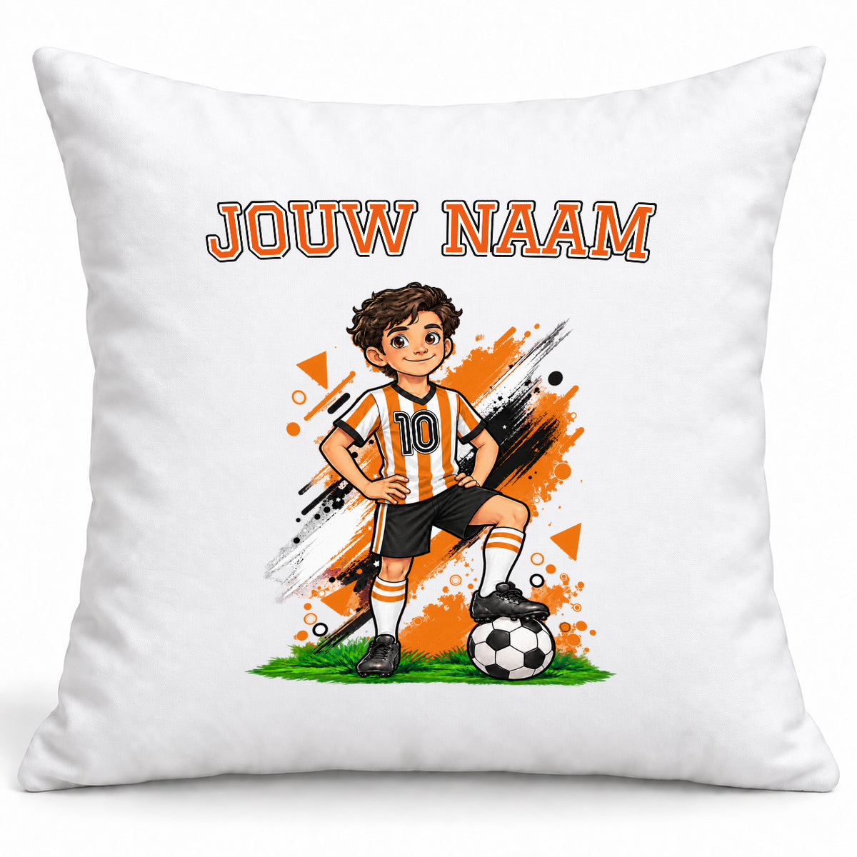 Voetbal Kussen - Gepersonaliseerd met naam en nummer – gepersonaliseerd voetbalcadeau