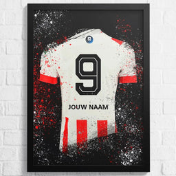 Voetbalposter - Gepersonaliseerd met naam en nummer – gepersonaliseerd voetbalcadeau