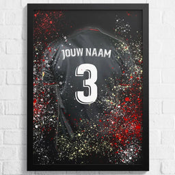 Voetbalposter - Gepersonaliseerd met naam en nummer – gepersonaliseerd voetbalcadeau