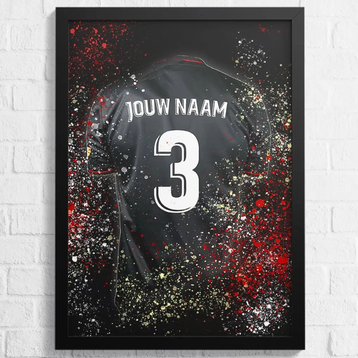 Voetbalposter - Gepersonaliseerd met naam en nummer – gepersonaliseerd voetbalcadeau