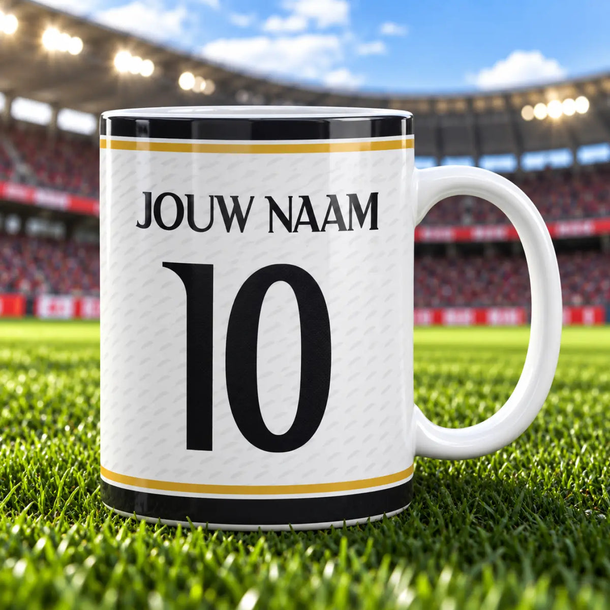 Voetbalmok - Gepersonaliseerd met naam en nummer – gepersonaliseerd voetbalcadeau