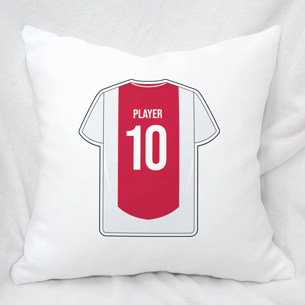 Supporter Voetbal Kussen - Gepersonaliseerd met naam en nummer – gepersonaliseerd voetbalcadeau