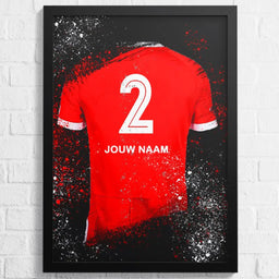 Voetbalposter - Gepersonaliseerd met naam en nummer – gepersonaliseerd voetbalcadeau