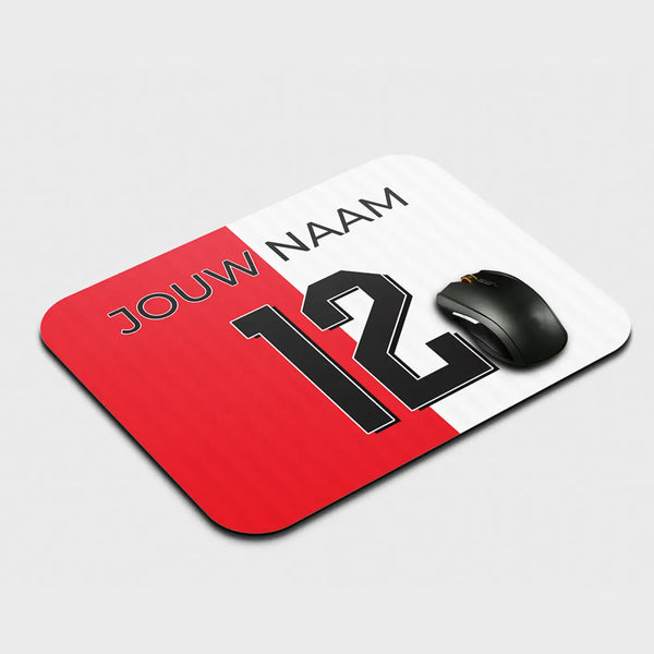 Fan Voetbal muismat - Gepersonaliseerd met naam en nummer – gepersonaliseerd voetbalcadeau