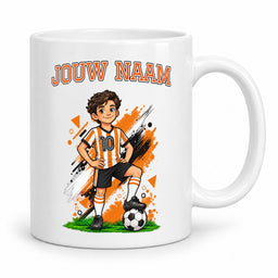 Voetbalmok met voetballer - Gepersonaliseerd met naam en nummer – foto 2 van 4