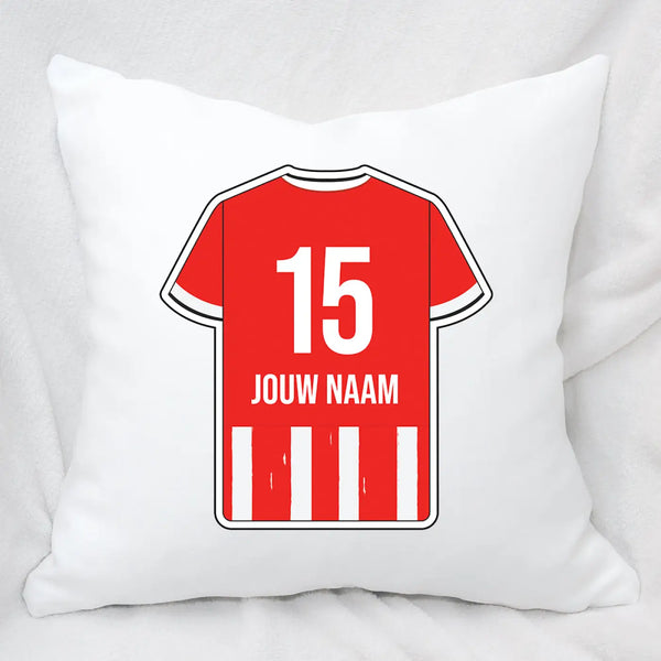Kampioen Voetbal Kussen - Gepersonaliseerd met naam en nummer – gepersonaliseerd voetbalcadeau
