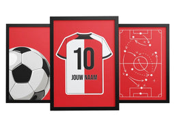 Voetbalposter - Gepersonaliseerd met naam en nummer – gepersonaliseerd voetbalcadeau