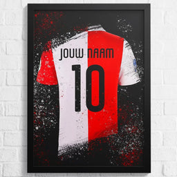 Voetbalposter - Gepersonaliseerd met naam en nummer – gepersonaliseerd voetbalcadeau