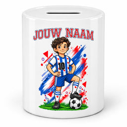 Voetbal Spaarpot - Gepersonaliseerd met naam en nummer – gepersonaliseerd voetbalcadeau