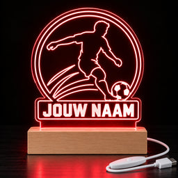 Voetbal LED Lamp met Naam - Schot met rondje – foto 3 van 4