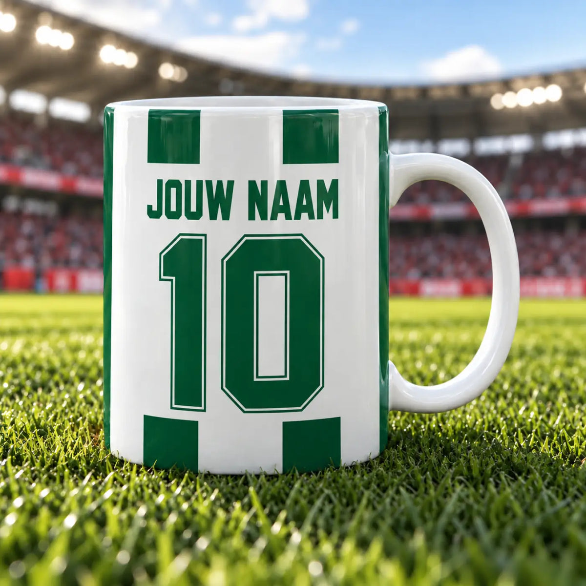 Voetbalmok - Gepersonaliseerd met naam en nummer – gepersonaliseerd voetbalcadeau