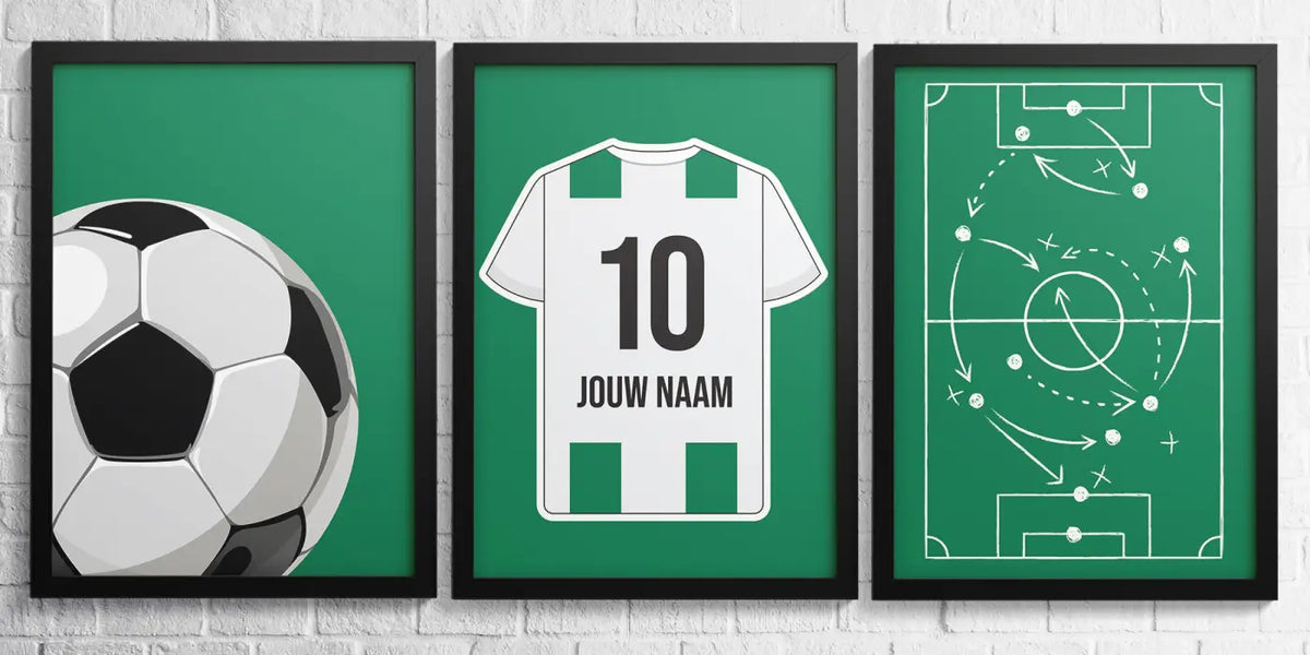 Voetbalposter - Gepersonaliseerd met naam en nummer – gepersonaliseerd voetbalcadeau