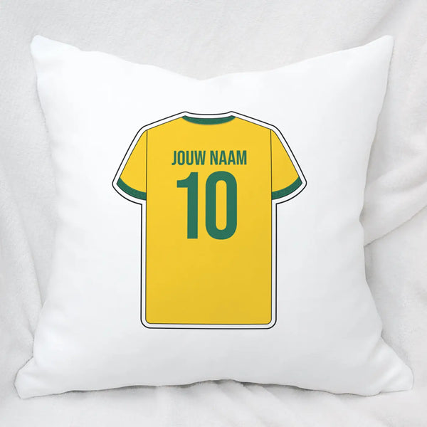 Voetbalheld Voetbal Kussen - Gepersonaliseerd met naam en nummer – gepersonaliseerd voetbalcadeau