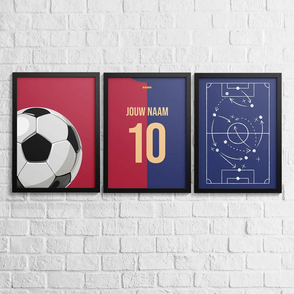 Barcelona 3-delige posterset - Goal collection – gepersonaliseerd voetbalcadeau