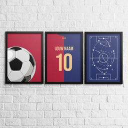 Voetbalposter - Gepersonaliseerd met naam en nummer – gepersonaliseerd voetbalcadeau