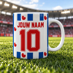 Voetbalmok - Gepersonaliseerd met naam en nummer – gepersonaliseerd voetbalcadeau