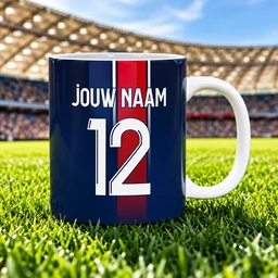 Voetbalmok - Gepersonaliseerd met naam en nummer – gepersonaliseerd voetbalcadeau