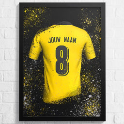 Voetbalposter - Gepersonaliseerd met naam en nummer – gepersonaliseerd voetbalcadeau