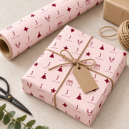 Inpakpapier Kerst Rood - Gepersonaliseerd met Naam – foto 2 van 2
